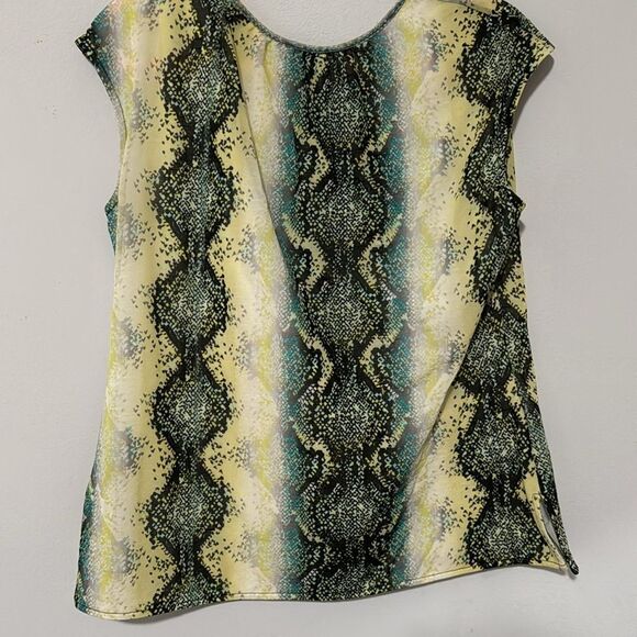 Worthington Neon Snakeskin Print Sleeveless Keyhole Top XL - Picture 4 of 6